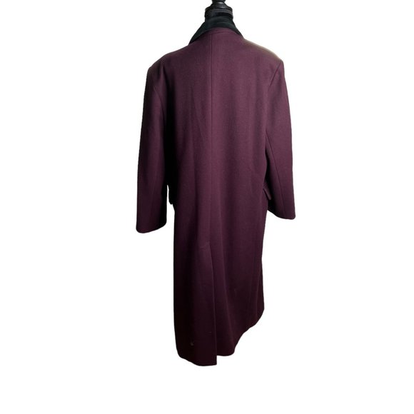 Larry Levine Jacket Womens XL Purple Wool Trench Coat Long Vintage - Picture 5 of 16